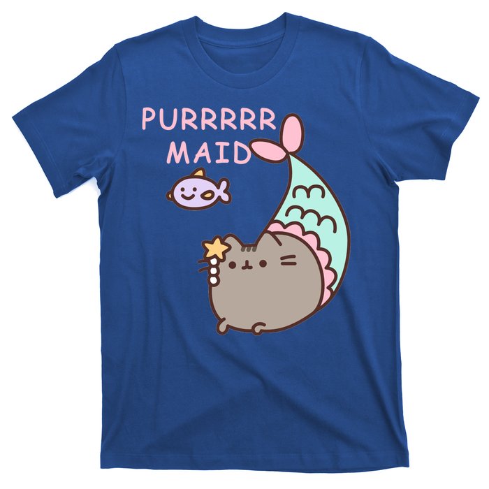 Purrrrr Maid Funny Cute Cat Mermaid T-Shirt