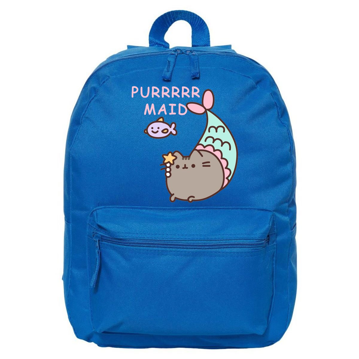 Purrrrr Maid Funny Cute Cat Mermaid 16 in Basic Backpack
