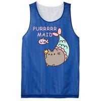 Purrrrr Maid Funny Cute Cat Mermaid Mesh Reversible Basketball Jersey Tank