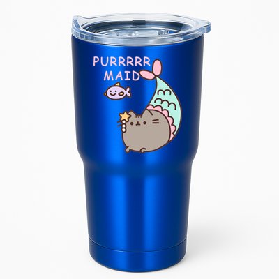 Purrrrr Maid Funny Cute Cat Mermaid Tumbler