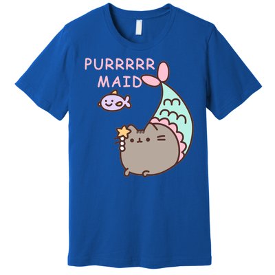 Purrrrr Maid Funny Cute Cat Mermaid Premium T-Shirt