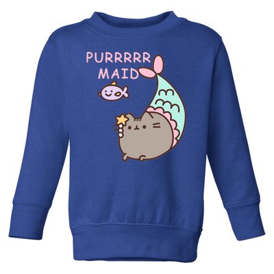 Purrrrr Maid Funny Cute Cat Mermaid Toddler Sweatshirt