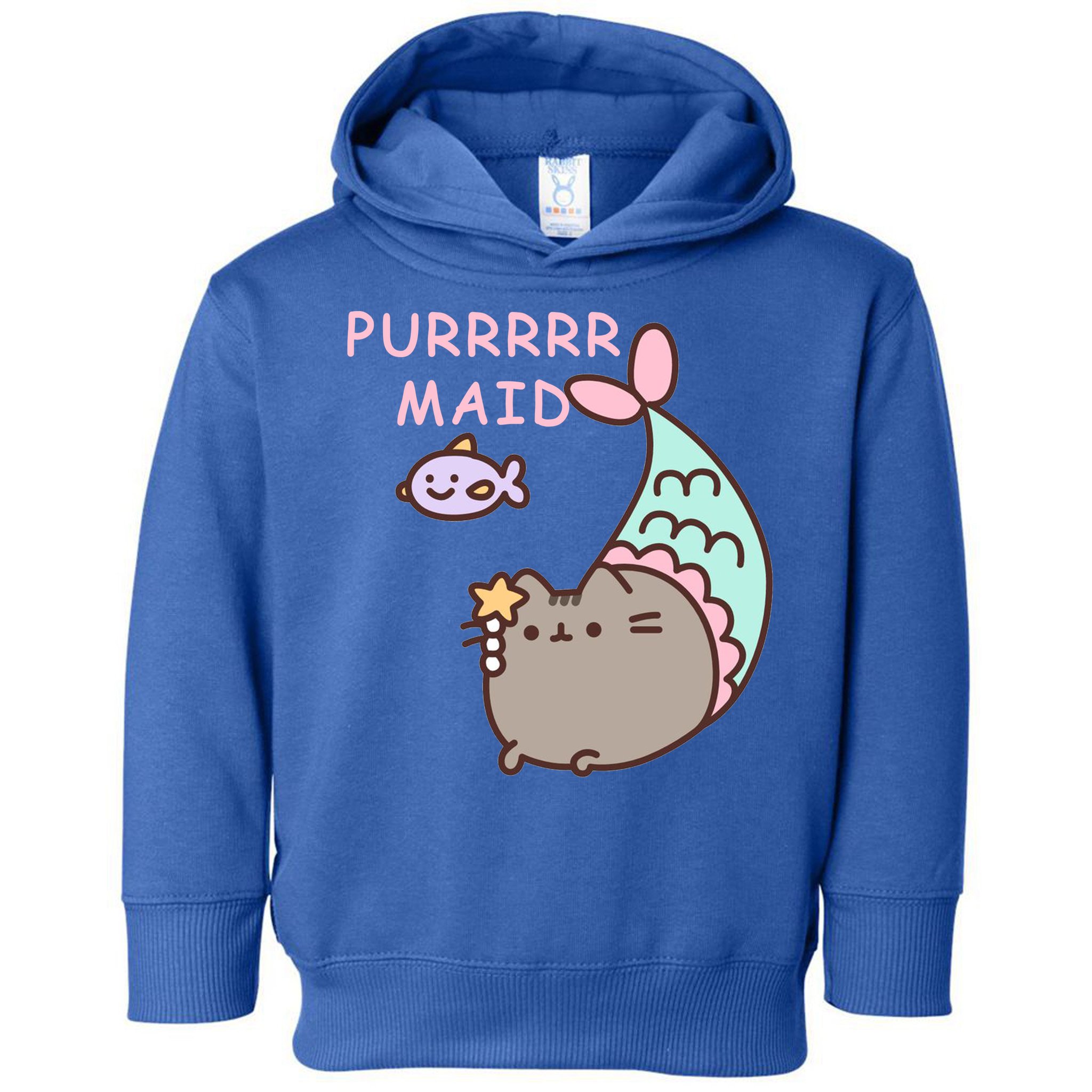 Purrrrr Maid Funny Cute Cat Mermaid Toddler Hoodie