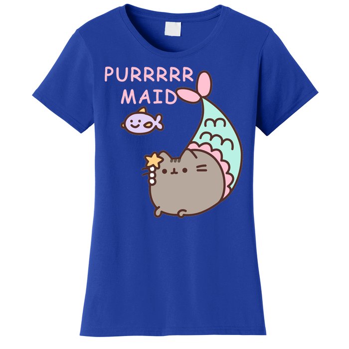 Purrrrr Maid Funny Cute Cat Mermaid Women's T-Shirt