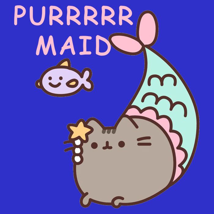 Purrrrr Maid Funny Cute Cat Mermaid Zip Tote Bag