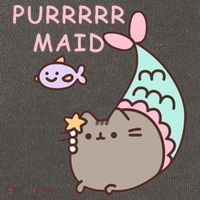Purrrrr Maid Funny Cute Cat Mermaid Cotton Canvas Backpack