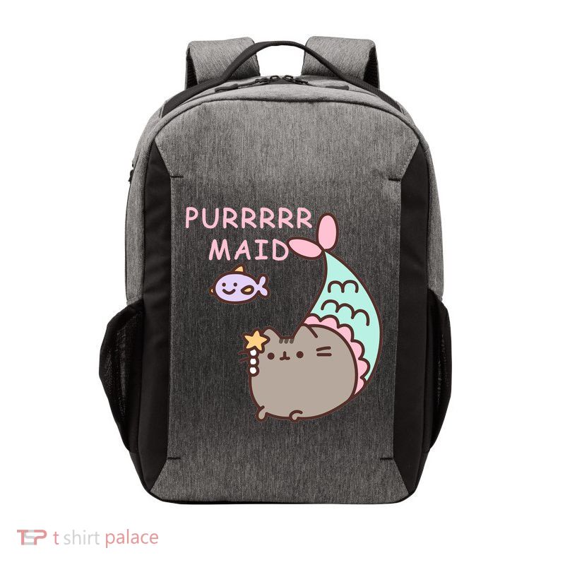 Purrrrr Maid Funny Cute Cat Mermaid Vector Backpack