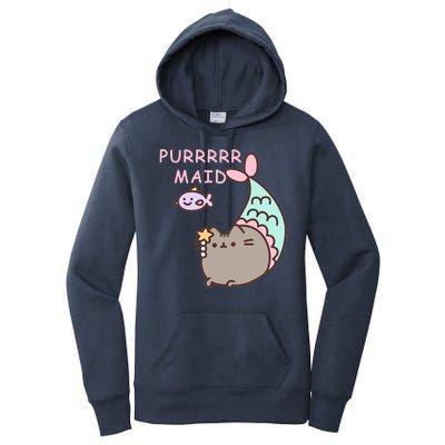 Purrrrr Maid Funny Cute Cat Mermaid Women's Pullover Hoodie