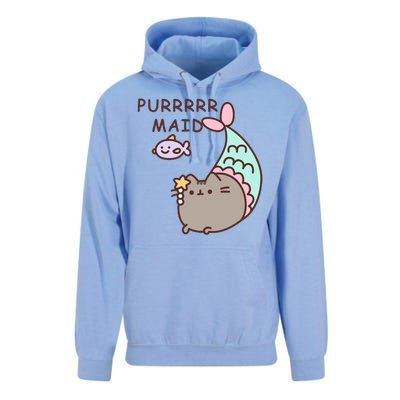 Purrrrr Maid Funny Cute Cat Mermaid Unisex Surf Hoodie