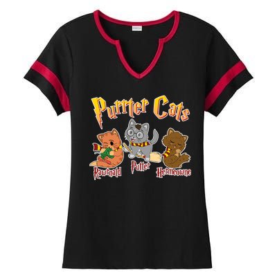 Purrter Cats Rawrnald Hermeownie Ladies Halftime Notch Neck Tee