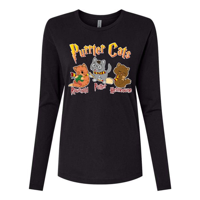 Purrter Cats Rawrnald Hermeownie Womens Cotton Relaxed Long Sleeve T-Shirt