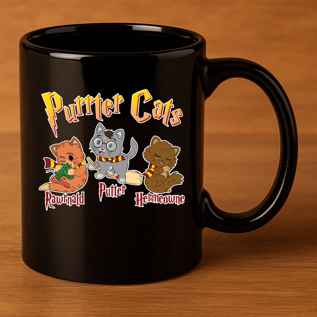 Purrter Cats Rawrnald Hermeownie 11oz C Handle Ceramic Mug