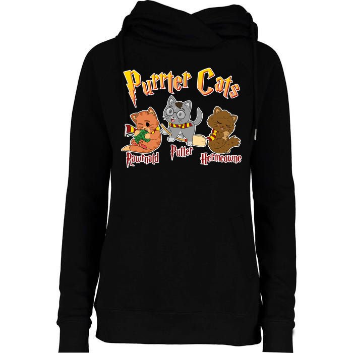 Purrter Cats Rawrnald Hermeownie Womens Funnel Neck Pullover Hood