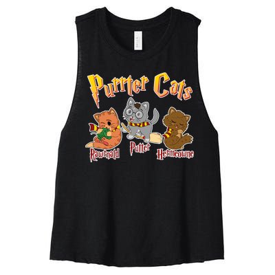 Purrter Cats Rawrnald Hermeownie Women's Racerback Cropped Tank