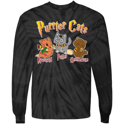 Purrter Cats Rawrnald Hermeownie Tie-Dye Long Sleeve Shirt