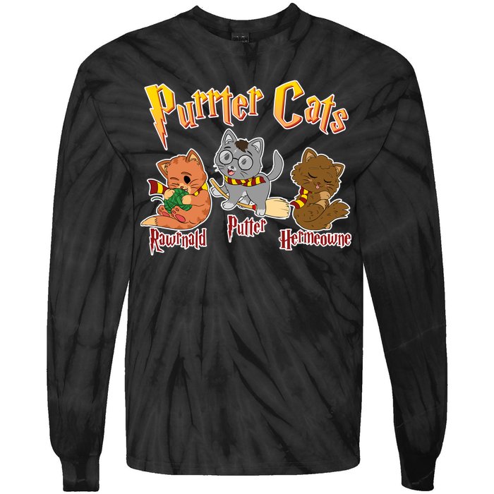 Purrter Cats Rawrnald Hermeownie Tie-Dye Long Sleeve Shirt