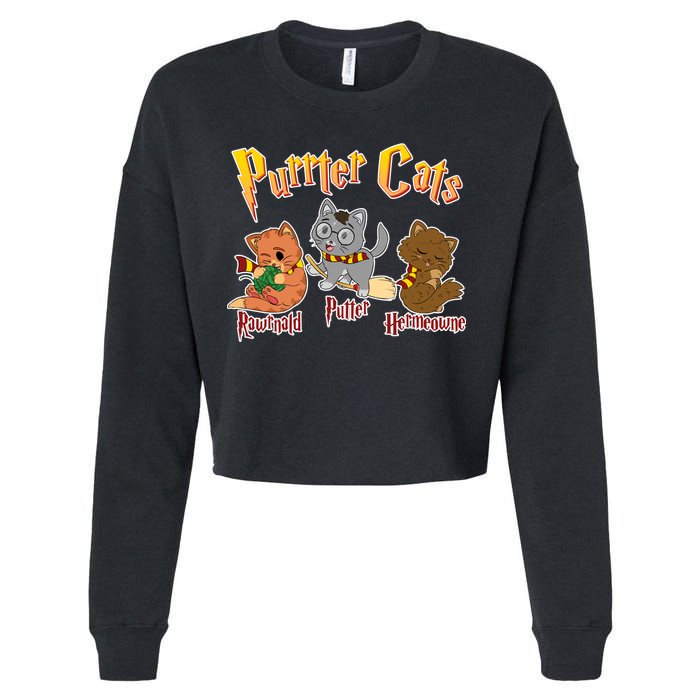 Purrter Cats Rawrnald Hermeownie Cropped Pullover Crew