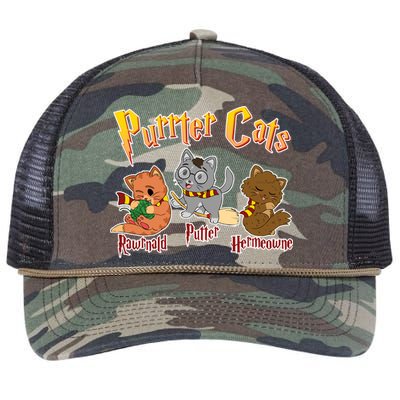 Purrter Cats Rawrnald Hermeownie Retro Rope Trucker Hat Cap