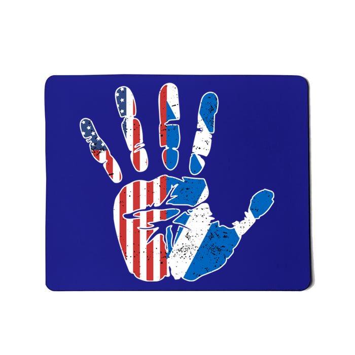 Proud Usa Scotland Handprint Flag American Scottish Heritage Meaningful Gift Mousepad