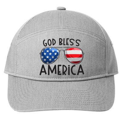 Patriotic Usa Sunglasses 4th Of July Retro God Bless America Great Gift 7-Panel Snapback Hat