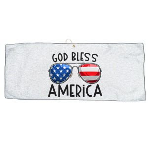 Patriotic Usa Sunglasses 4th Of July Retro God Bless America Great Gift Large Microfiber Waffle Golf Towel