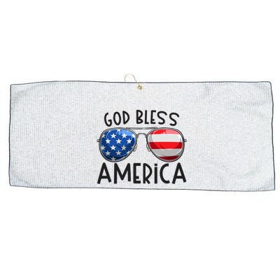 Patriotic Usa Sunglasses 4th Of July Retro God Bless America Great Gift Large Microfiber Waffle Golf Towel