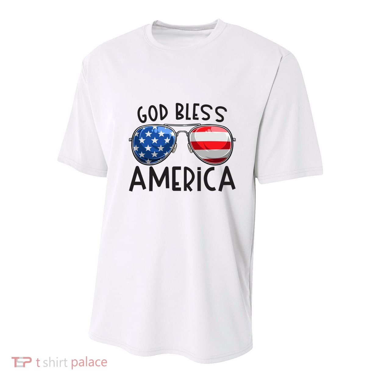 Patriotic Usa Sunglasses 4th Of July Retro God Bless America Great Gift Youth Performance Sprint T-Shirt
