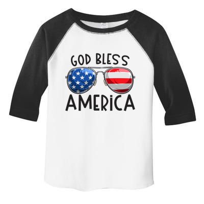 Patriotic Usa Sunglasses 4th Of July Retro God Bless America Great Gift Toddler Fine Jersey T-Shirt