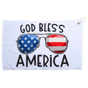 Patriotic Usa Sunglasses 4th Of July Retro God Bless America Great Gift Grommeted Golf Towel