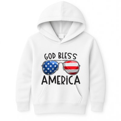 Patriotic Usa Sunglasses 4th Of July Retro God Bless America Great Gift Kids Hoodie
