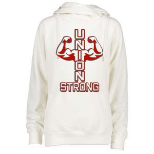 Pro Union Strong Proud American Skilled Labor Workforce Gift Womens Funnel Neck Pullover Hood