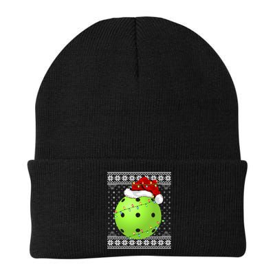 Pickleball Ugly Sweater Santa Lighting Pickleball Christmas Gift Beanie
