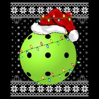 Pickleball Ugly Sweater Santa Lighting Pickleball Christmas Gift Cooling Performance Long Sleeve Crew