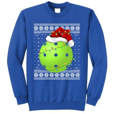 Pickleball Ugly Sweater Santa Lighting Pickleball Christmas Gift Sweatshirt