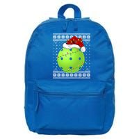 Pickleball Ugly Sweater Santa Lighting Pickleball Christmas Gift 16 in Basic Backpack