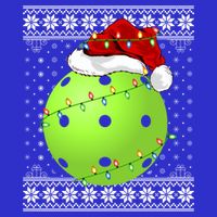Pickleball Ugly Sweater Santa Lighting Pickleball Christmas Gift 16 in Basic Backpack
