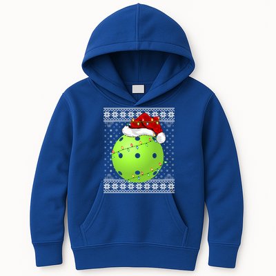 Pickleball Ugly Sweater Santa Lighting Pickleball Christmas Gift Kids Hoodie