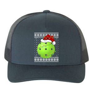 Pickleball Ugly Sweater Santa Lighting Pickleball Christmas Gift Yupoong Adult 5-Panel Trucker Hat