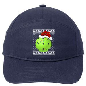 Pickleball Ugly Sweater Santa Lighting Pickleball Christmas Gift 7-Panel Snapback Hat