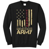 Patriotic U S Army Veteran Red Line American Flag Vintage Sweatshirt