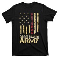 Patriotic U S Army Veteran Red Line American Flag Vintage T-Shirt