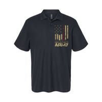 Patriotic U S Army Veteran Red Line American Flag Vintage Softstyle Adult Sport Polo