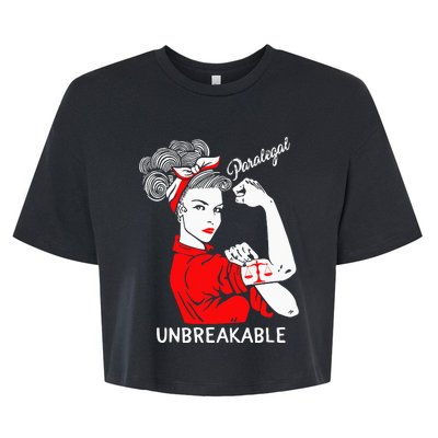 Paralegal Unbreakable Strong Woman Rosie The Riveter Bella+Canvas Jersey Crop Tee