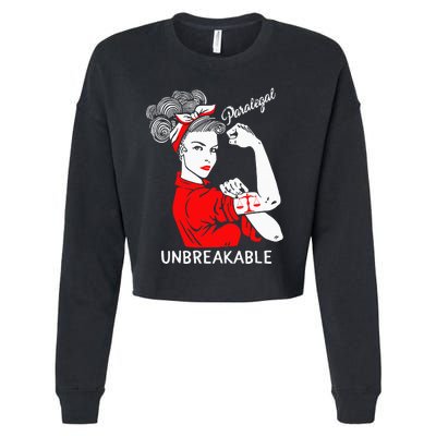 Paralegal Unbreakable Strong Woman Rosie The Riveter Cropped Pullover Crew