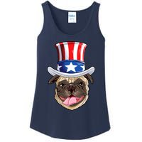 Pug Uncle Sam Shirt 4th Of July Kids Boys American Flag Ladies Essential Tank