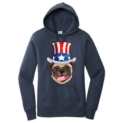 Pug Uncle Sam Shirt 4th Of July Kids Boys American Flag Women's Pullover Hoodie