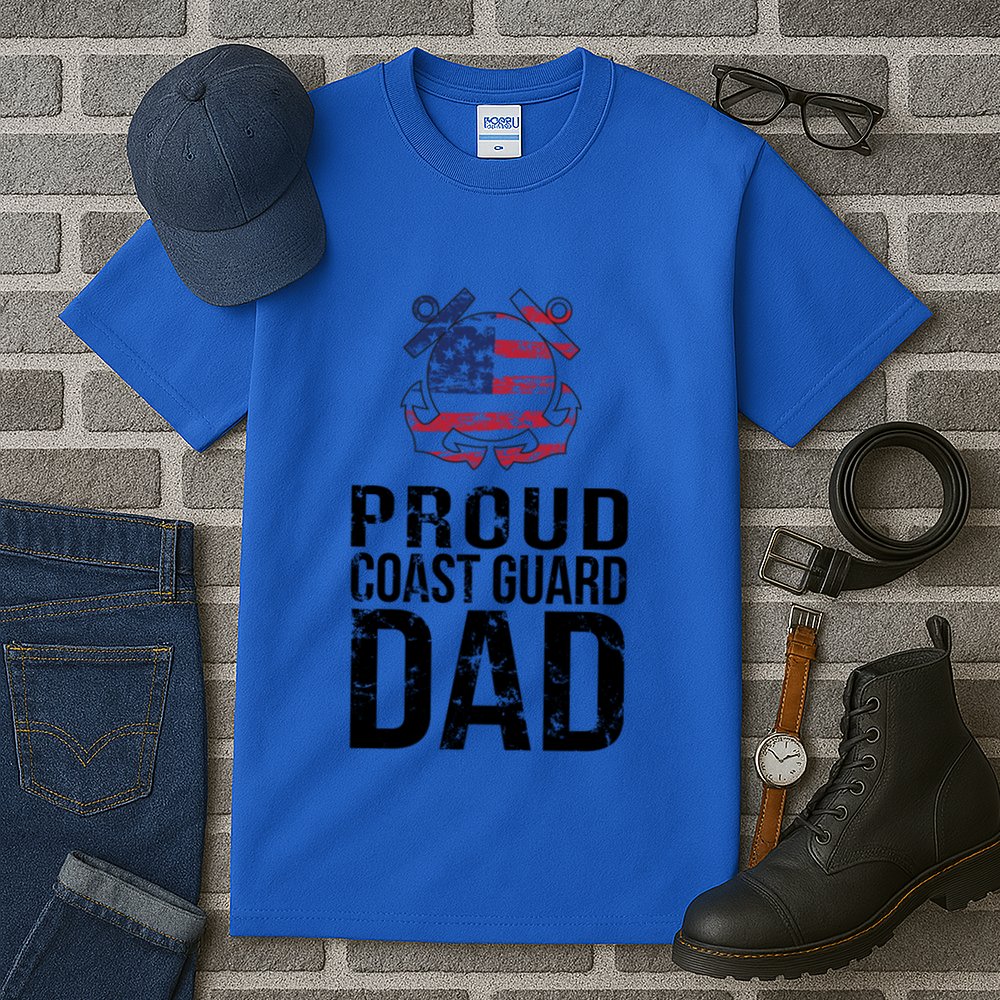 Proud U S Coast Guard Dad Cool Gift Cute Gift Tall T-Shirt