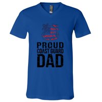 Proud U S Coast Guard Dad Cool Gift Cute Gift V-Neck T-Shirt
