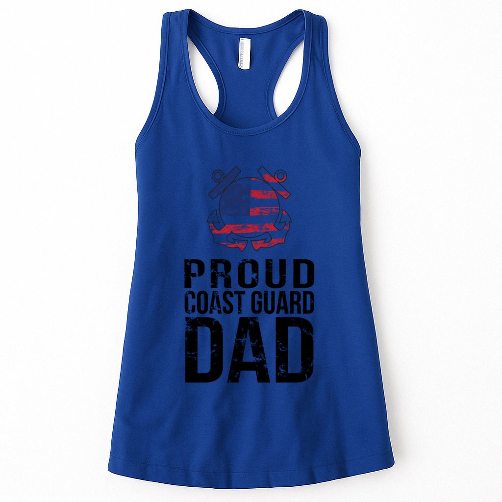 Proud U S Coast Guard Dad Cool Gift Cute Gift Womens Tank Top