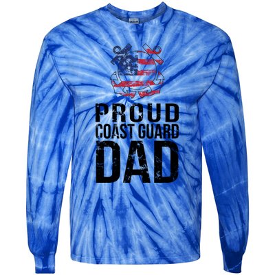 Proud U S Coast Guard Dad Cool Gift Cute Gift Tie-Dye Long Sleeve Shirt